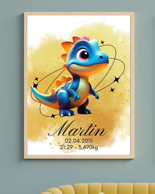 AFFICHE DE NAISSANCE - Bébé Dino